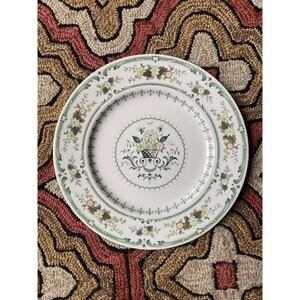 Royal Doulton Provencal Green Floral Porcelain 10-1/2” Dinner Plate